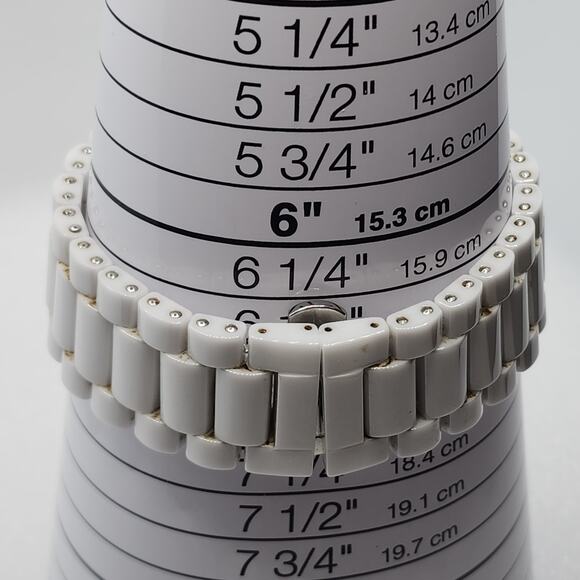 Android Aragon White Ceramic MOP Sapphire 8mm Slim case Watch Bracelet Band Thin - Picture 12 of 12